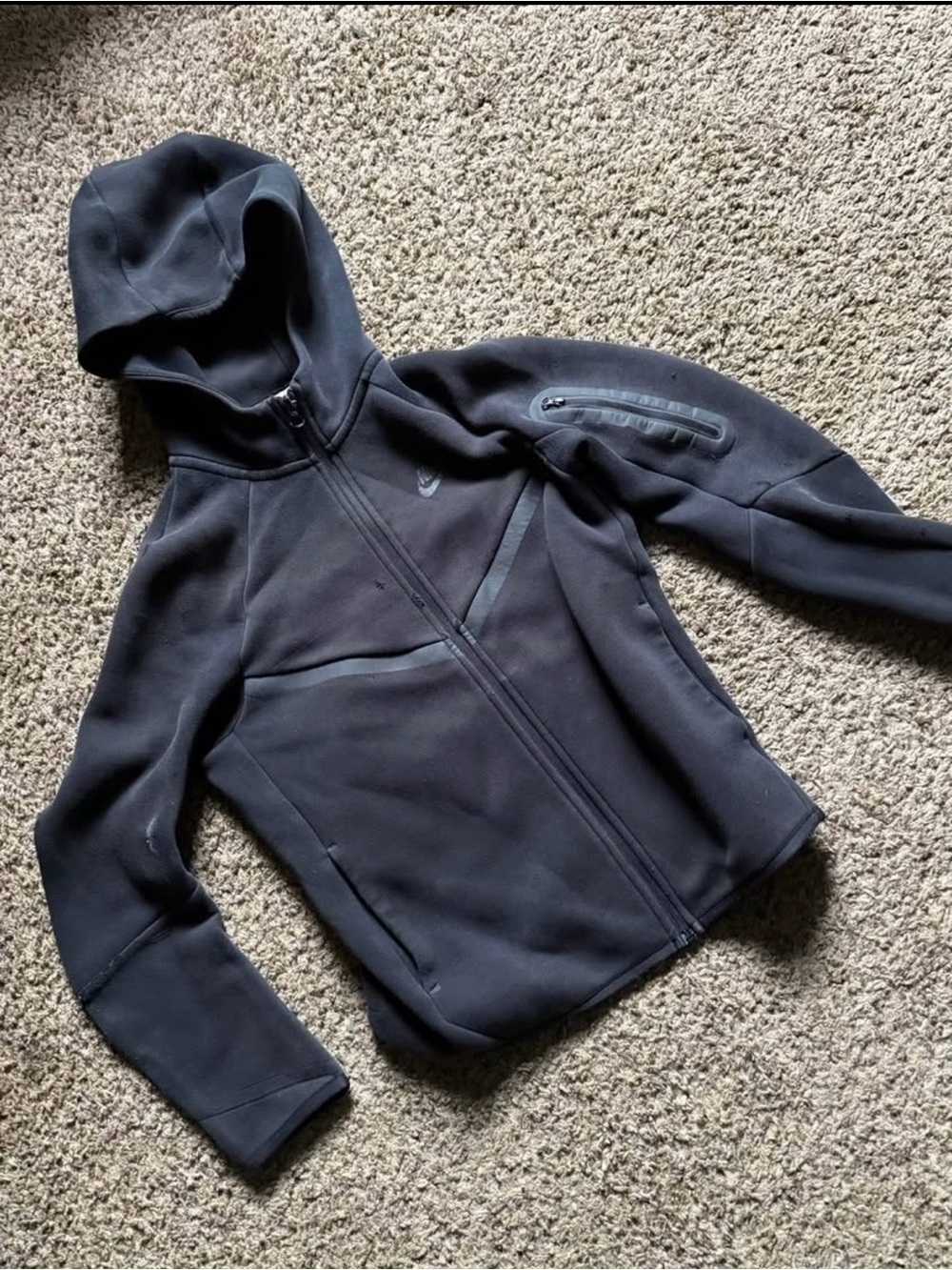 Nike Men's Black Full‑Zip Hooded Performance Jacket